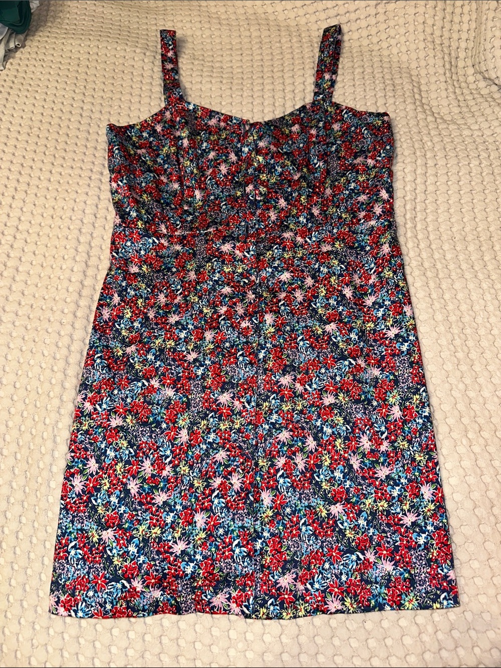 Gianni Bini Red and Blue Floral Mini Dress